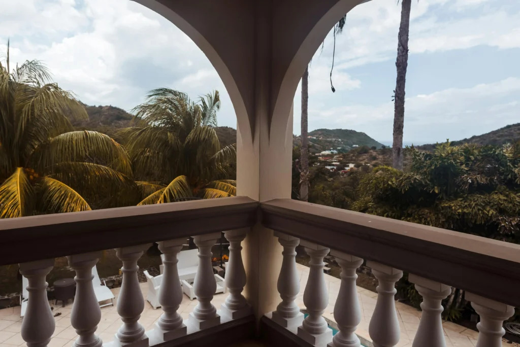 Classic arched balcony with balustrade and scenic view by Balcony Construction Christchurch