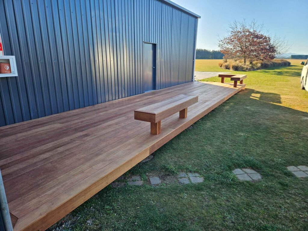 backyard deck attached to container in christchurch nz