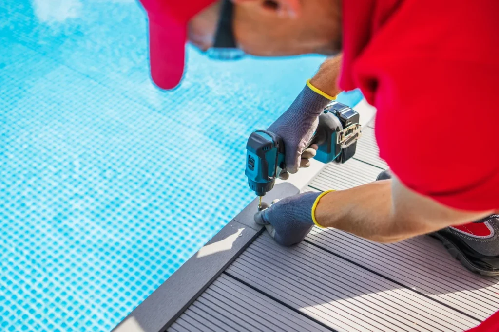 Poolside deck construction Canterbury completed by Deck Builders Christchurch with professional installation