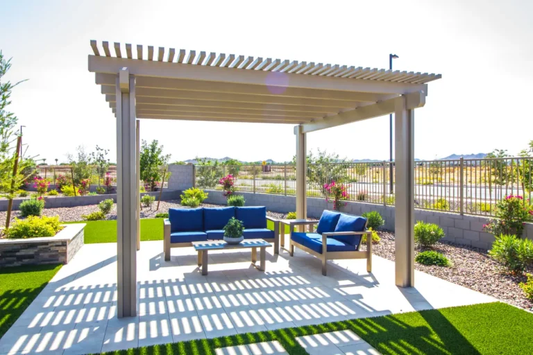 Outdoor pergola with seating built by Pergolas Christchurch and crafted by Deck Builders Christchurch.