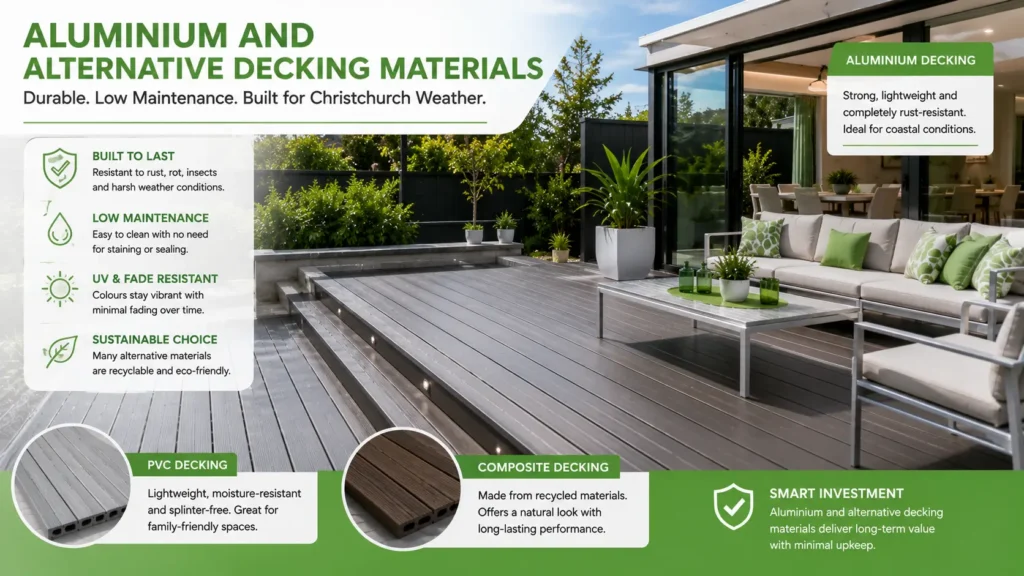 Aluminium and alternative decking materials for Christchurch homes
