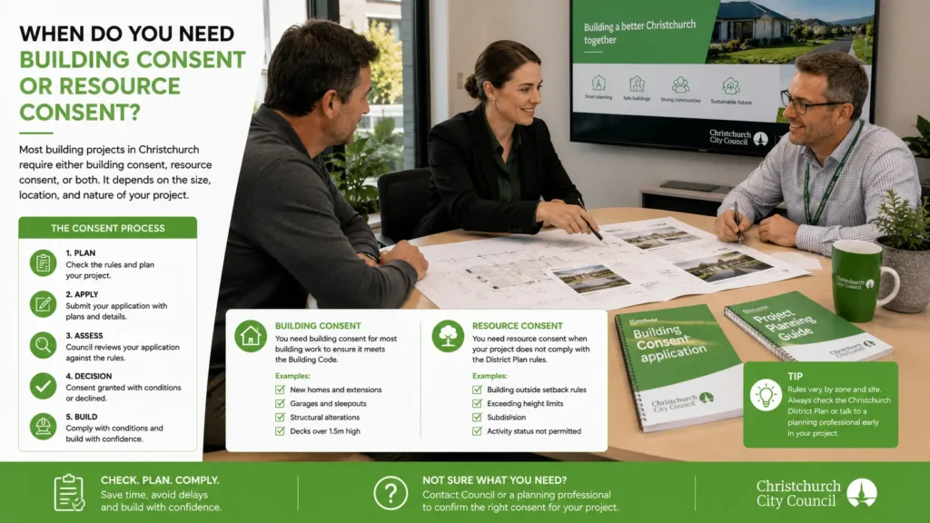 Building consent and resource consent requirements Christchurch