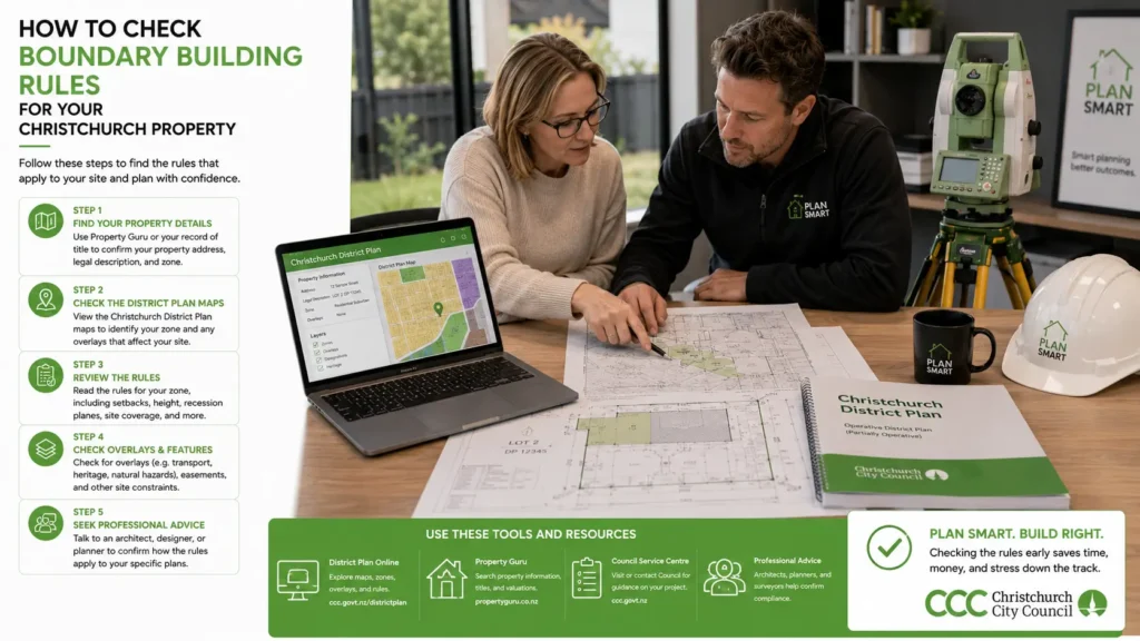 Checking Christchurch property boundary building rules