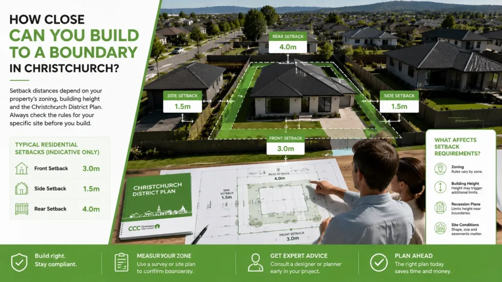 Building distance requirements from property boundaries in Christchurch
