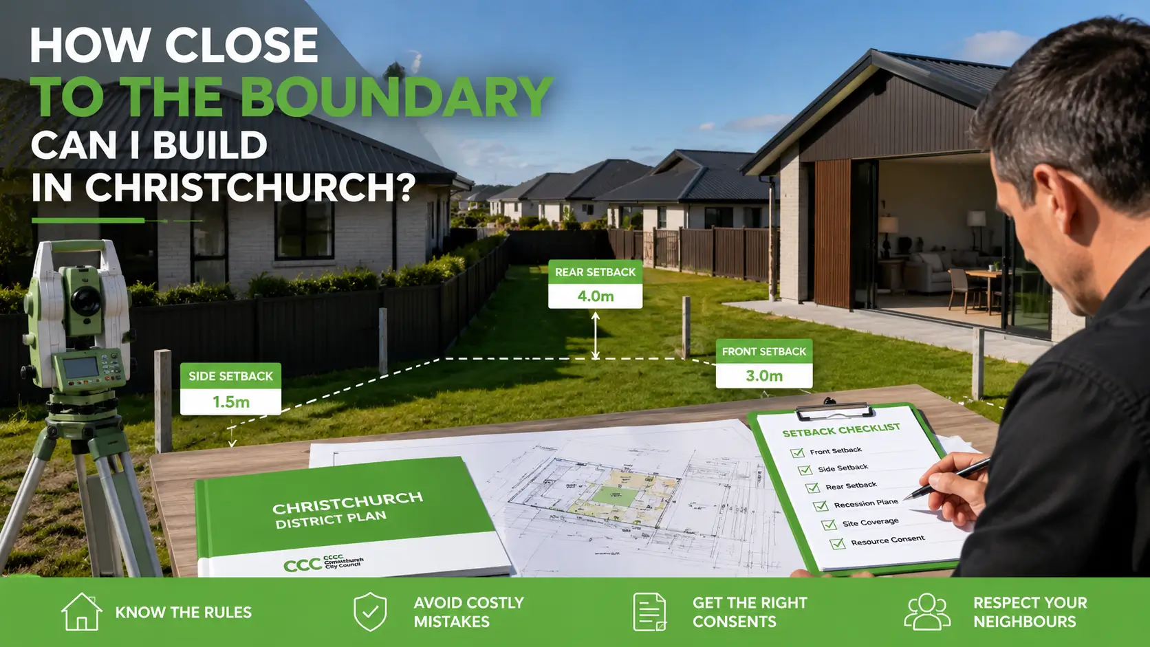 Boundary setback planning for Christchurch residential construction