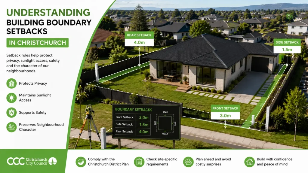 Building boundary setback requirements in Christchurch