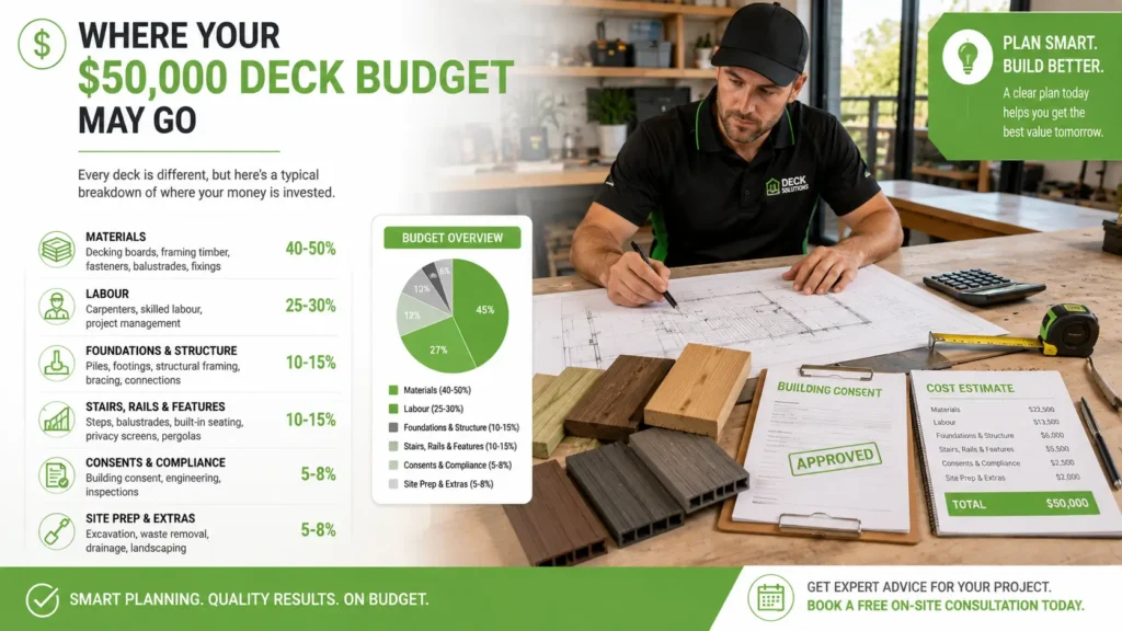 Deck construction budget planning for a Christchurch project.