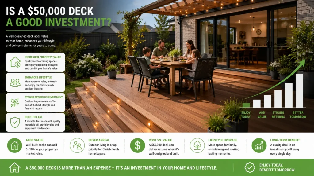 Well-built deck adding value to a Christchurch home.