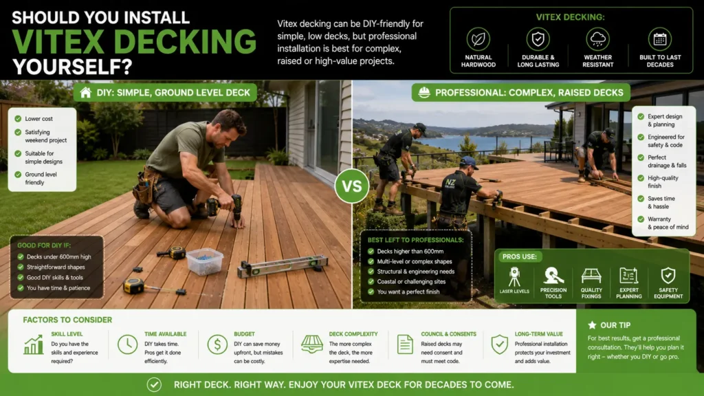 DIY versus professional installation of Vitex decking